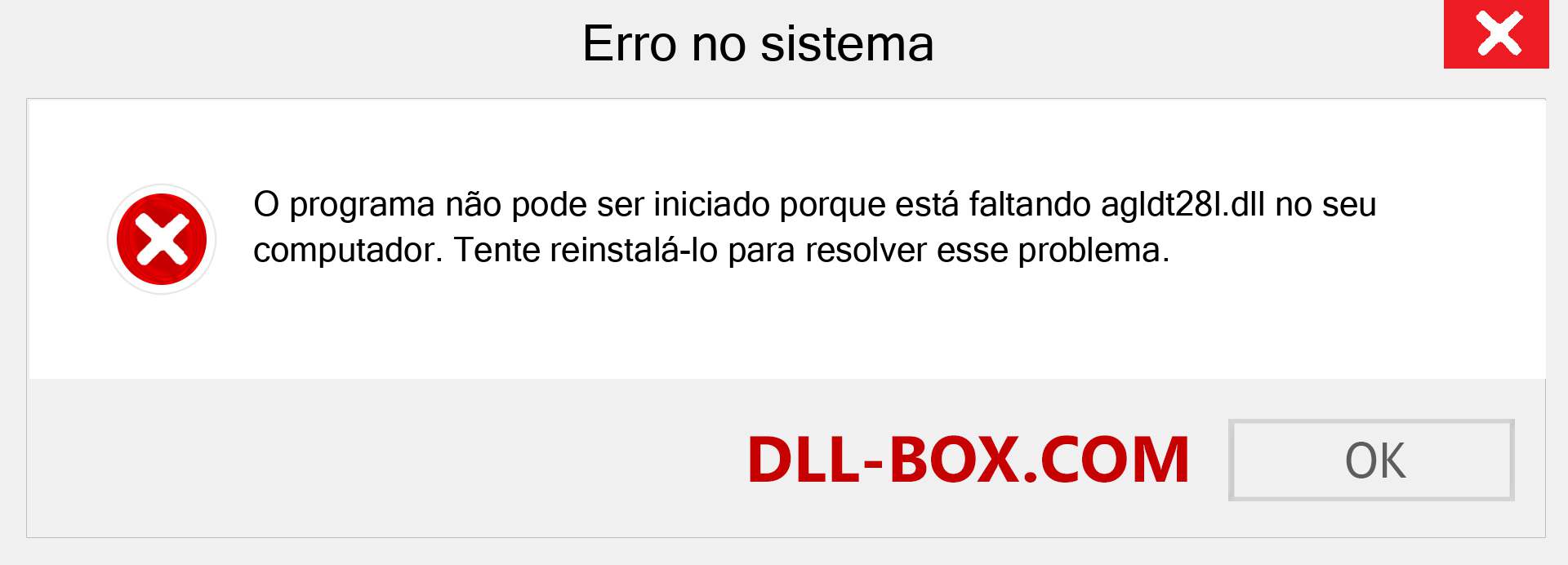 Arquivo agldt28l.dll ausente ?. Download para Windows 7, 8, 10 - Correção de erro ausente agldt28l dll no Windows, fotos, imagens