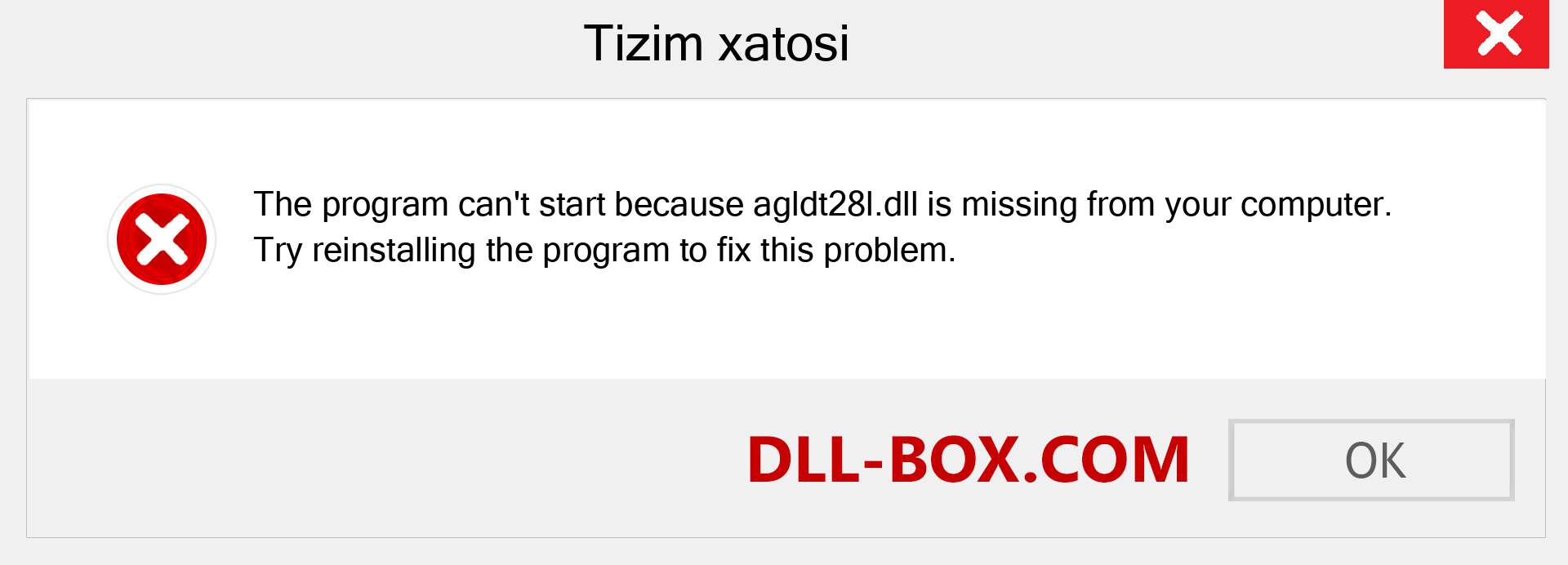 agldt28l.dll fayli yo'qolganmi?. Windows 7, 8, 10 uchun yuklab olish - Windowsda agldt28l dll etishmayotgan xatoni tuzating, rasmlar, rasmlar